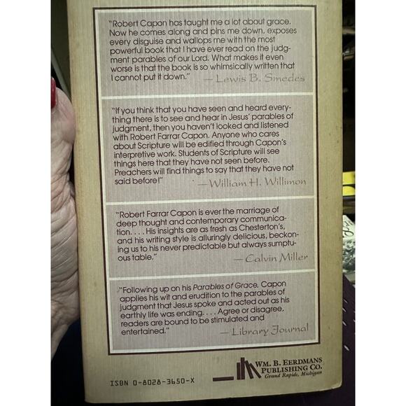 Parables of Judgment by Robert Farrar Capon. (1989, Hardcover). - Picture 4 of 4